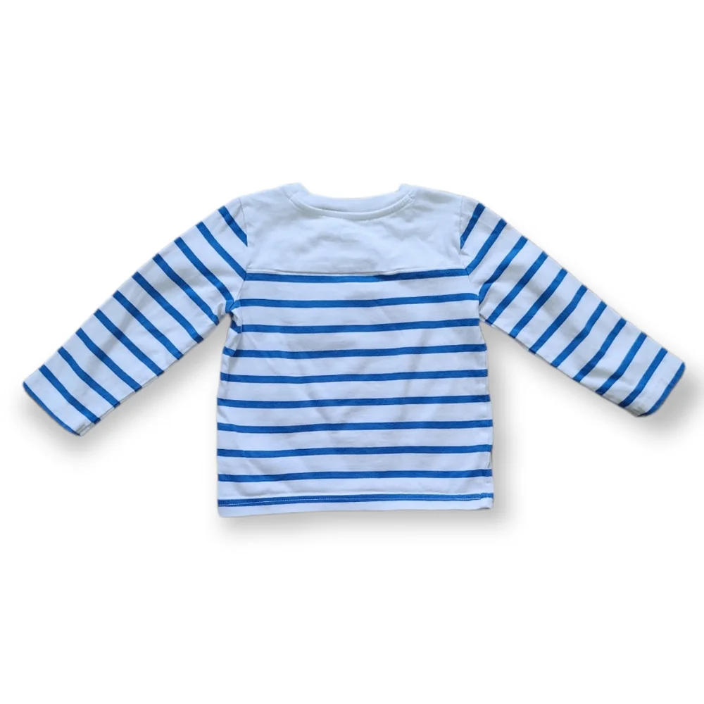 Janie & Jacks Baby Boys Blue Striped Long Sleeve Tee - Picture 2 of 5
